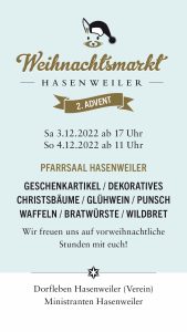 Mehr über den Artikel erfahren Weihnachtsmarkt Hasenweiler