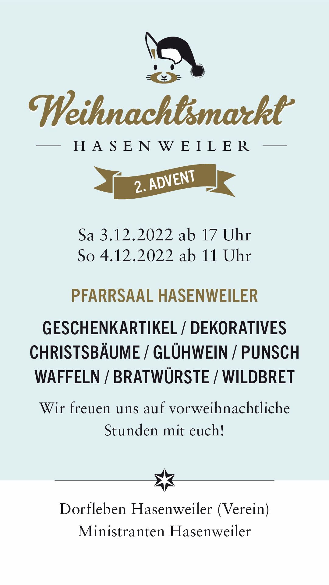 Mehr über den Artikel erfahren Weihnachtsmarkt Hasenweiler